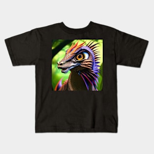 Colorful Purple Scaled Jungle Dragon Kids T-Shirt